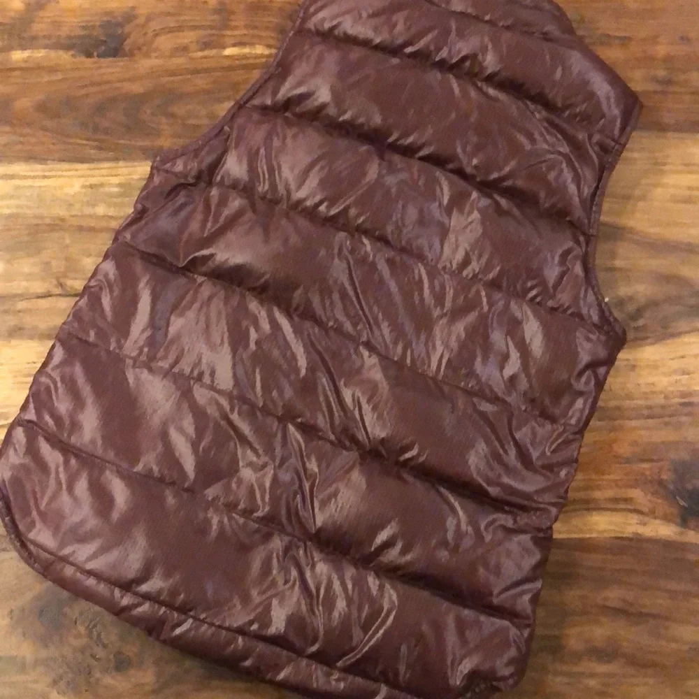 J. Crew Puffer Vest Shiny Maroon Cranberry XS